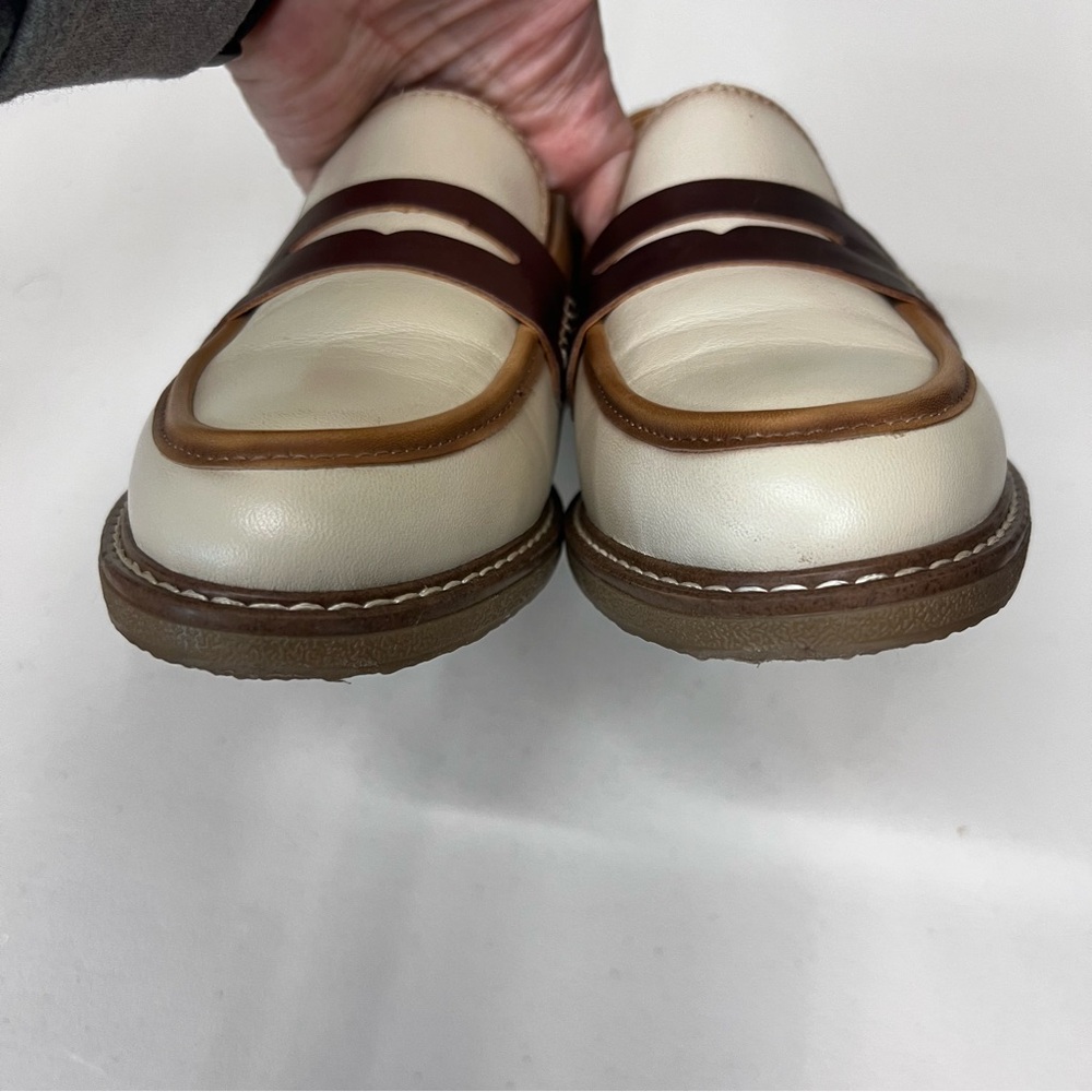 Pikolinos Aldaya Marfil Brown and Cream Leather Loafers Size 38 - Picture 4 of 9